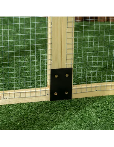 PawHut Large Chicken Run, Wooden Chicken coop, with Combinable Design - Natural Wood Finish