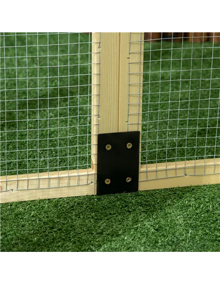 PawHut Large Chicken Run, Wooden Chicken coop, with Combinable Design - Natural Wood Finish