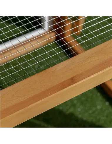 PawHut Wooden Chicken Coop with Perches, Doors, Combinable Design, for 2-4 Chickens - Natural Wood Colour