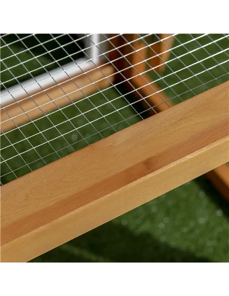 PawHut Wooden Chicken Coop with Perches, Doors, Combinable Design, for 2-4 Chickens - Natural Wood Colour