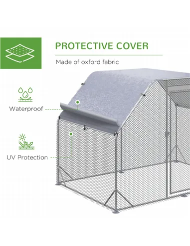 PawHut Walk in Chicken Run Chicken Coop Hen House Outdoor with Roof for 4-6 Chickens, 280 x 190 x 195cm