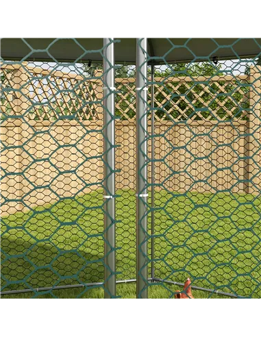 PawHut Chicken Coop for 10-15 Chickens, Hens, Rabbits, Ducks, Outdoor Garden Chicken Run, 4 x 3.5 x 2.6m