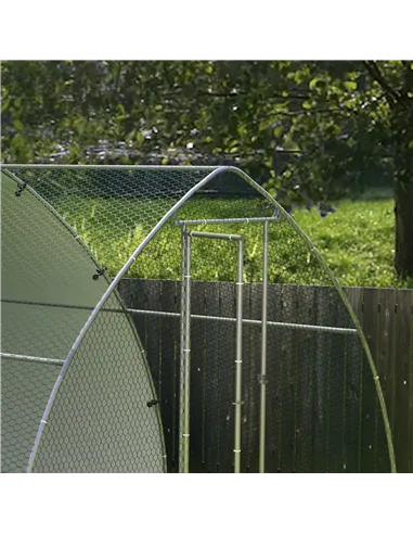 PawHut Galvanised Outdoor Chicken Coop, with Cover, for 8-12 Chickens, Hens, Ducks, Rabbits, 3 x 3.8 x 2.2m - Silver Tone