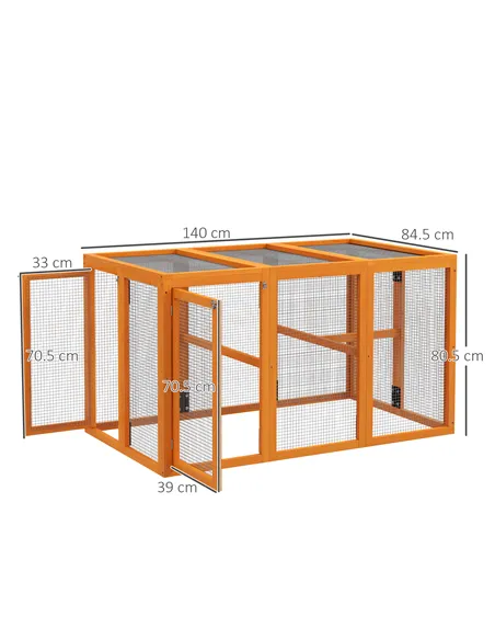 PawHut Wooden Chicken Coop with Combinable Design, for 1-3 Chickens