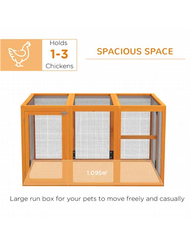 PawHut Wooden Chicken Coop with Combinable Design, for 1-3 Chickens