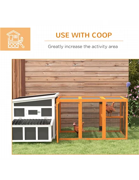 PawHut Wooden Chicken Coop with Combinable Design, for 1-3 Chickens