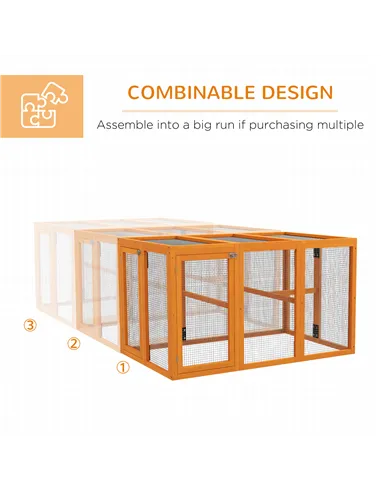 PawHut Wooden Chicken Coop with Combinable Design, for 1-3 Chickens