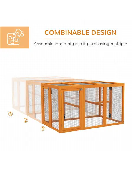 PawHut Wooden Chicken Coop with Combinable Design, for 1-3 Chickens
