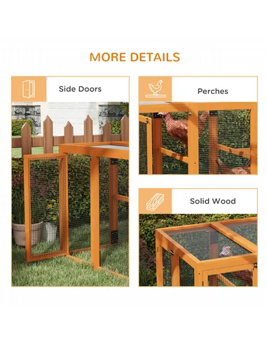 PawHut Wooden Chicken Coop with Combinable Design, for 1-3 Chickens