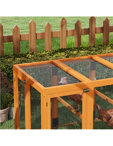 PawHut Wooden Chicken Coop with Combinable Design, for 1-3 Chickens
