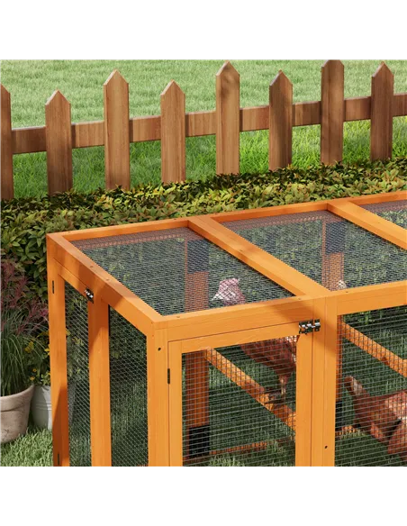 PawHut Wooden Chicken Coop with Combinable Design, for 1-3 Chickens