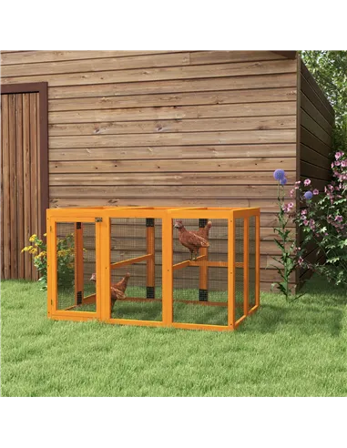 PawHut Wooden Chicken Coop with Combinable Design, for 1-3 Chickens