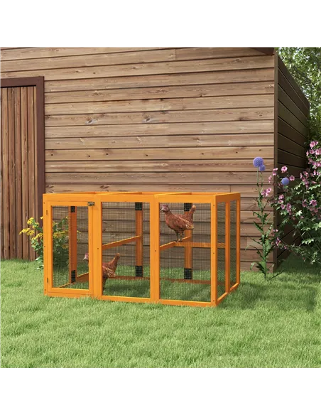 PawHut Wooden Chicken Coop with Combinable Design, for 1-3 Chickens