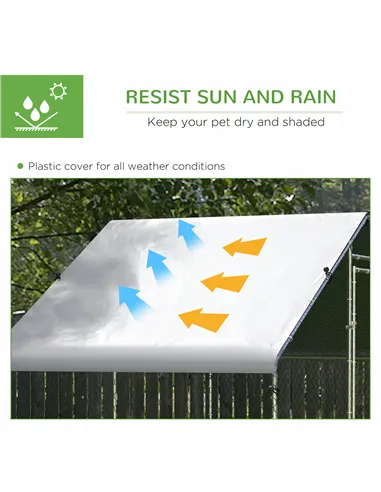 PawHut Large Chicken Coop, Galvanised Walk In Chicken Coop Hen House w/ Water-Resist Cover, 3 x 1.7 x 1.9m