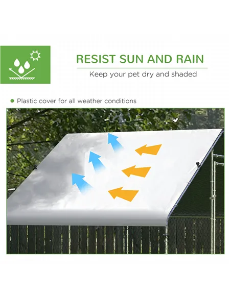 PawHut Large Chicken Coop, Galvanised Walk In Chicken Coop Hen House w/ Water-Resist Cover, 3 x 1.7 x 1.9m