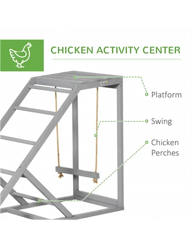PawHut Walk In Chicken Run with Chicken Activity Shelf and Cover, 3 x 2 x 2m