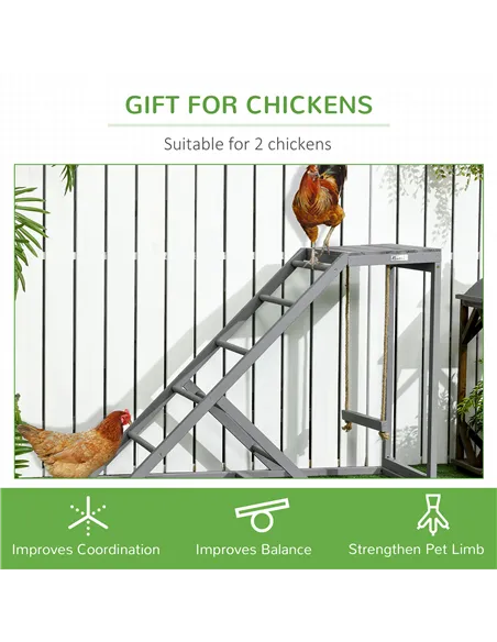PawHut Walk In Chicken Run with Chicken Activity Shelf and Cover, 3 x 2 x 2m