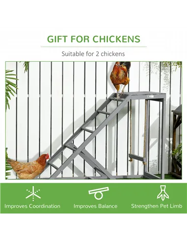 PawHut Walk In Chicken Run with Chicken Activity Shelf and Cover, 3 x 4 x 2m