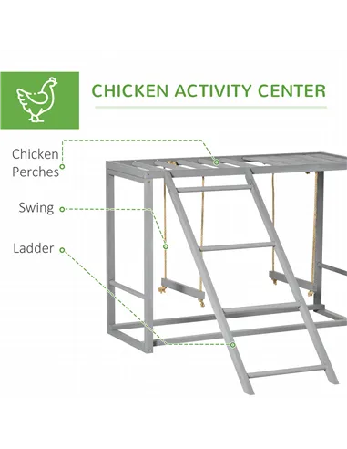 PawHut Walk In Chicken Run with Chicken Activity Shelf and Cover, 2.8 x 3.8 x 2m