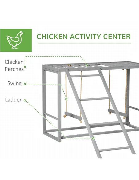PawHut Walk In Chicken Run with Chicken Activity Shelf and Cover, 2.8 x 3.8 x 2m