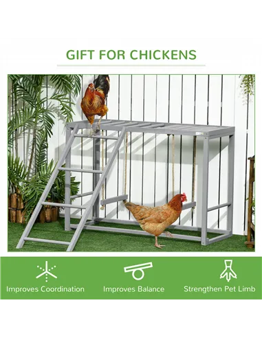 PawHut Walk In Chicken Run with Chicken Activity Shelf and Cover, 2.8 x 3.8 x 2m