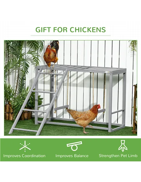 PawHut Walk In Chicken Run with Chicken Activity Shelf and Cover, 2.8 x 3.8 x 2m