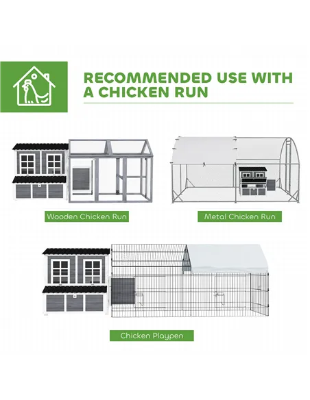PawHut Wooden Chicken Coop with Nesting Box, Slide-Out Tray, Perches, for 4-6 Chickens, 100 x 86 x 100cm