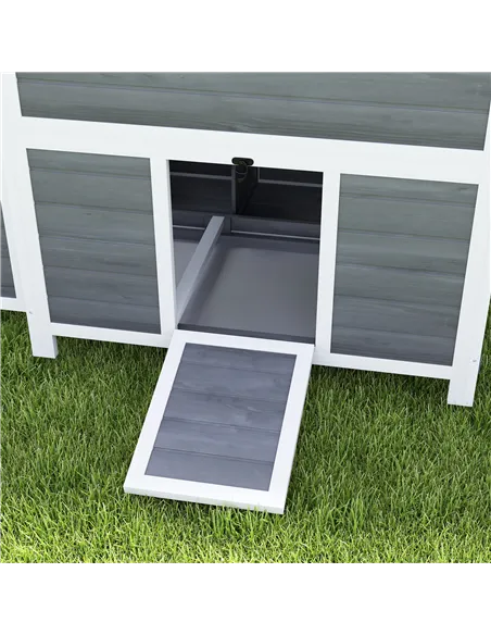 PawHut Wooden Chicken Coop with Nesting Box, Slide-Out Tray, Perches, for 4-6 Chickens, 100 x 86 x 100cm