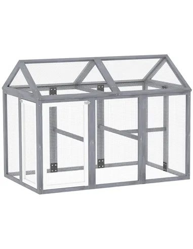 PawHut Large Chicken Run, Wooden Chicken coop, with Combinable Design - Wood Effect