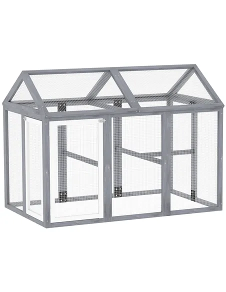 PawHut Large Chicken Run, Wooden Chicken coop, with Combinable Design - Wood Effect