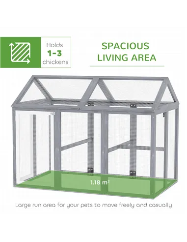 PawHut Large Chicken Run, Wooden Chicken coop, with Combinable Design - Wood Effect