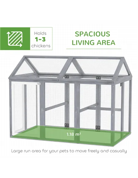 PawHut Large Chicken Run, Wooden Chicken coop, with Combinable Design - Wood Effect