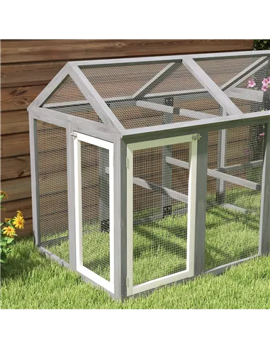 PawHut Large Chicken Run, Wooden Chicken coop, with Combinable Design - Wood Effect