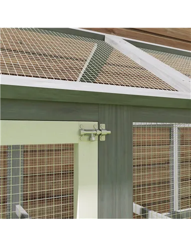 PawHut Large Chicken Run, Wooden Chicken coop, with Combinable Design - Wood Effect