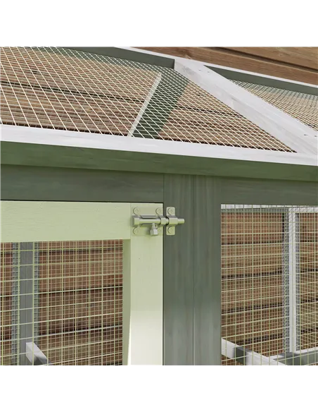 PawHut Large Chicken Run, Wooden Chicken coop, with Combinable Design - Wood Effect