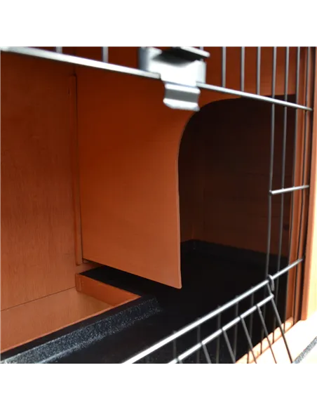 PawHut Rabbit Hutch Outdoor Guinea Pig Hutch 2-Tier Bunny Cage with No-Leak Tray 100.5 x 55 x 101 cm