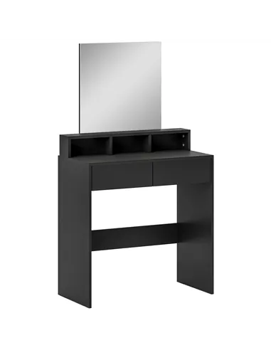 HOMCOM Multi-Storage Dressing Table, with Mirror - Black