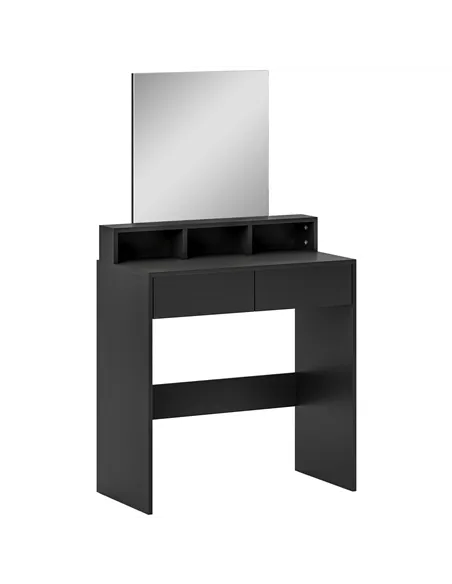 HOMCOM Multi-Storage Dressing Table, with Mirror - Black