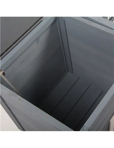 PawHut Rabbit Hutch Outdoor, Guinea Pig House, Bunny Run Cage with Openable Top for 1-2 Rabbits, 123 x 120 x 52cm, Grey