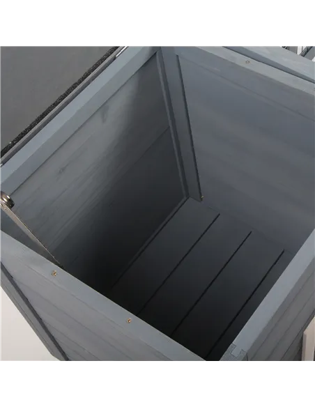 PawHut Rabbit Hutch Outdoor, Guinea Pig House, Bunny Run Cage with Openable Top for 1-2 Rabbits, 123 x 120 x 52cm, Grey