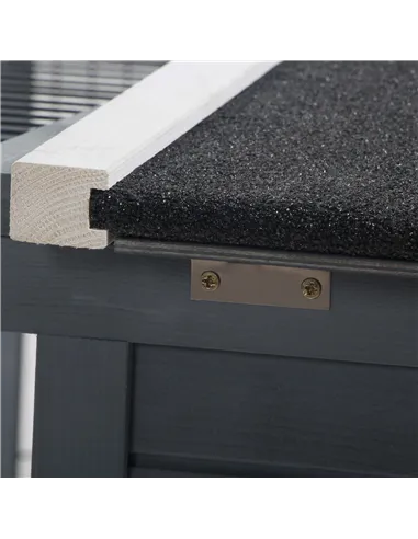 PawHut Rabbit Hutch Outdoor, Guinea Pig House, Bunny Run Cage with Openable Top for 1-2 Rabbits, 123 x 120 x 52cm, Grey