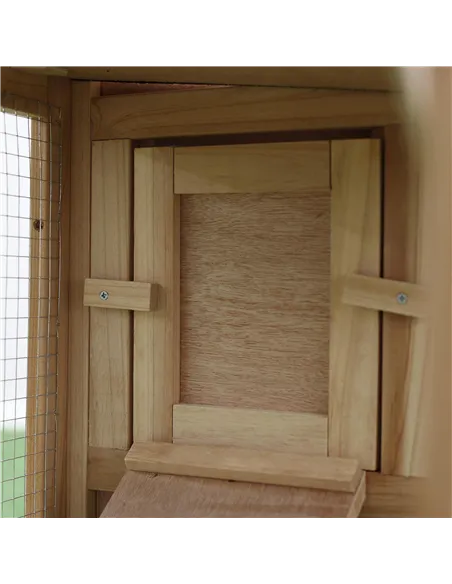 PawHut Large Rabbit Hutch Outdoor Wooden Guinea Pig Hutch with Run, 2 Storey Bunny House 210 x 45.5 x 84.5 cm