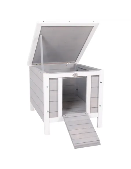 PawHut Wooden Rabbit Hutch Outdoor, Guinea Pig Hutch, Rabbit Hideaway, Cat House, Bunny Cage Small Animal House 51 x 42 x 43 cm,