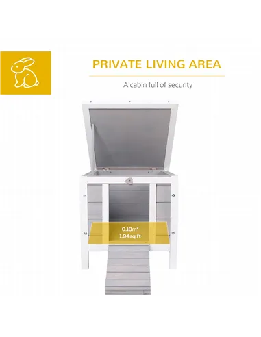 PawHut Wooden Rabbit Hutch Outdoor, Guinea Pig Hutch, Rabbit Hideaway, Cat House, Bunny Cage Small Animal House 51 x 42 x 43 cm,