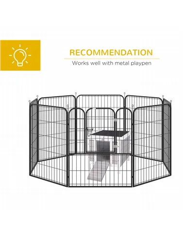 PawHut Wooden Rabbit Hutch Outdoor, Guinea Pig Hutch, Rabbit Hideaway, Cat House, Bunny Cage Small Animal House 51 x 42 x 43 cm,