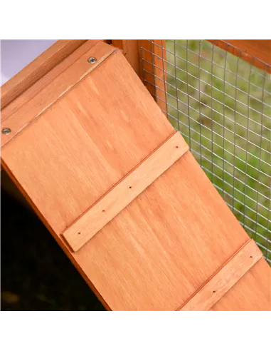 PawHut Large Rabbit Hutch Outdoor, Guinea Pig Hutch, Wooden Small Animal House, with Rabbit Run, 215 x 63 x 97 cm