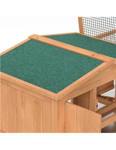 Pawhut Wooden Rabbit Hutch Guinea Pig hutch House 2 Tier with Rabbit Run for Outdoor Garden Backyard, 85 x 24 x 57cm