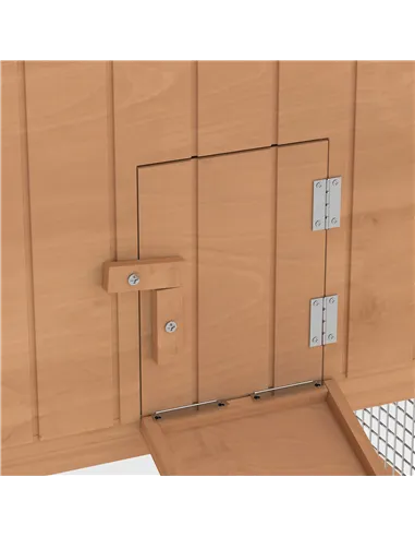 Pawhut Wooden Rabbit Hutch Guinea Pig hutch House 2 Tier with Rabbit Run for Outdoor Garden Backyard, 85 x 24 x 57cm