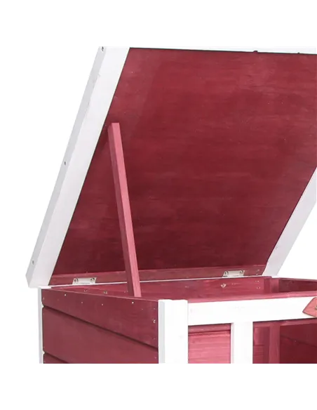 PawHut Wooden Rabbit Hutch 51 x 42 x 43 cm, Red