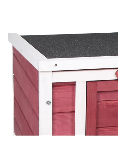 PawHut Wooden Rabbit Hutch 51 x 42 x 43 cm, Red